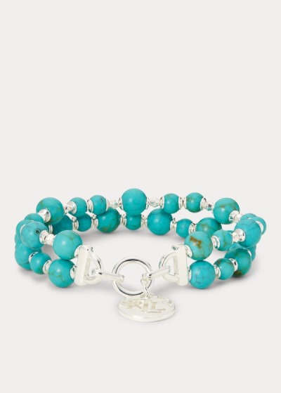 Ralph Lauren Turquoise-Bead Logo Armbånd Dame Danmark (NQKLM2068)